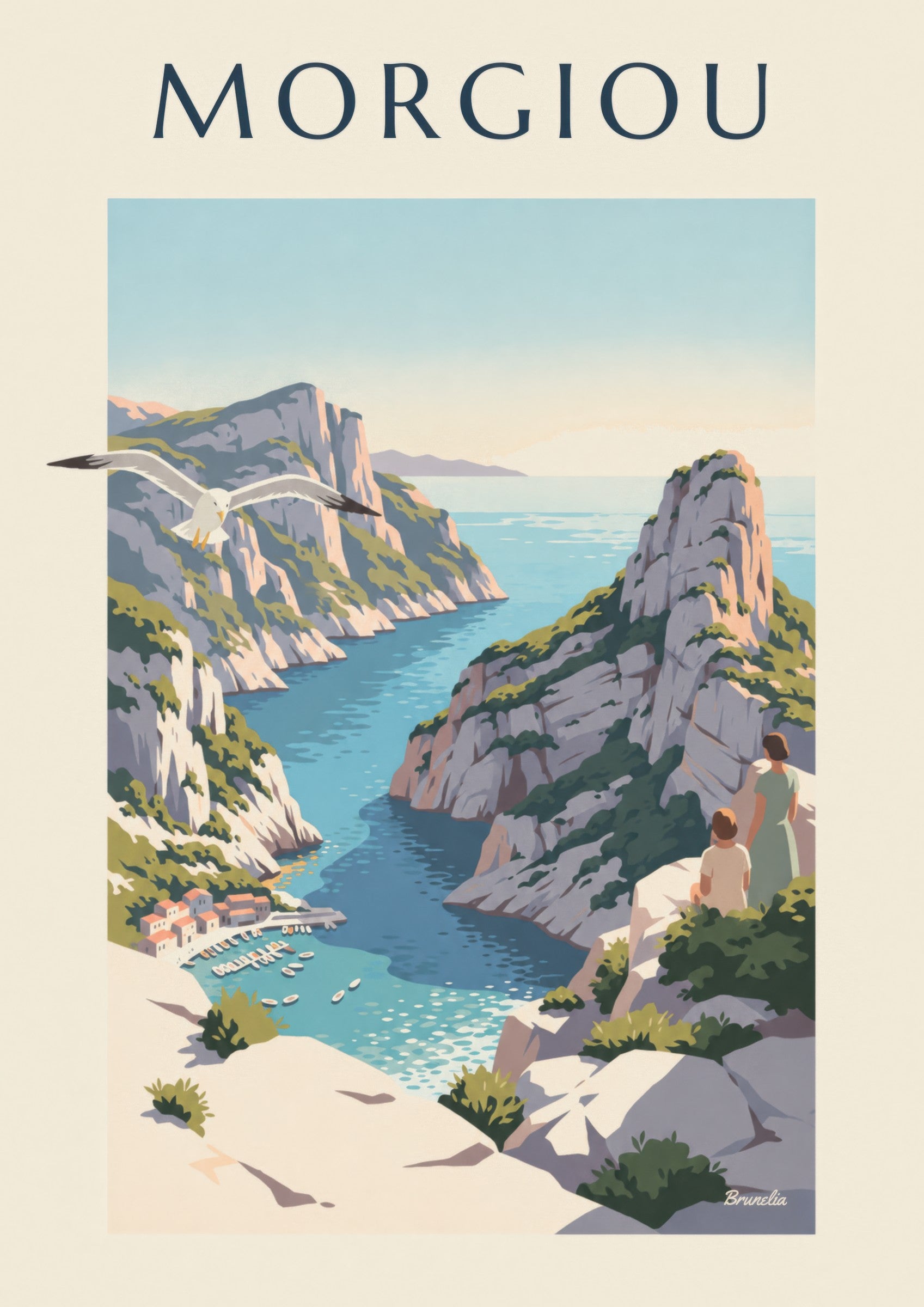 Affiche calanque de Morgiou à Marseille: zbliżenie szczegółu