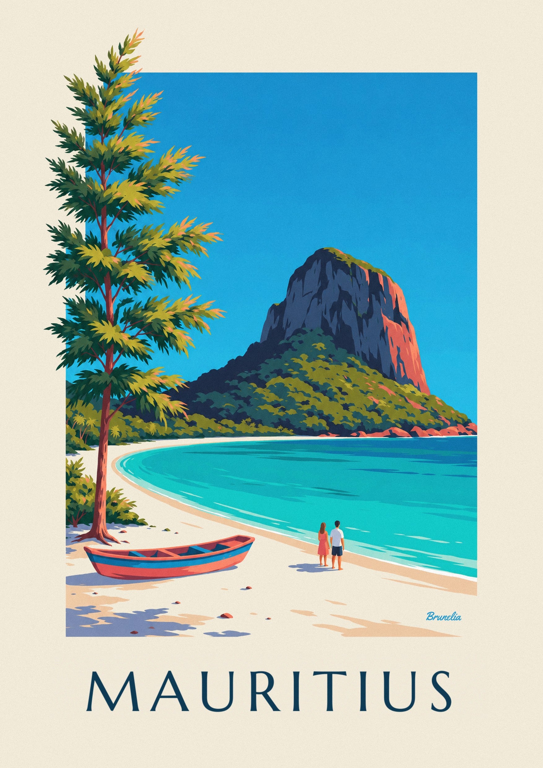 Plakat Le Morne Brabant i laguna na Mauritiusie: zbliżenie szczegółu