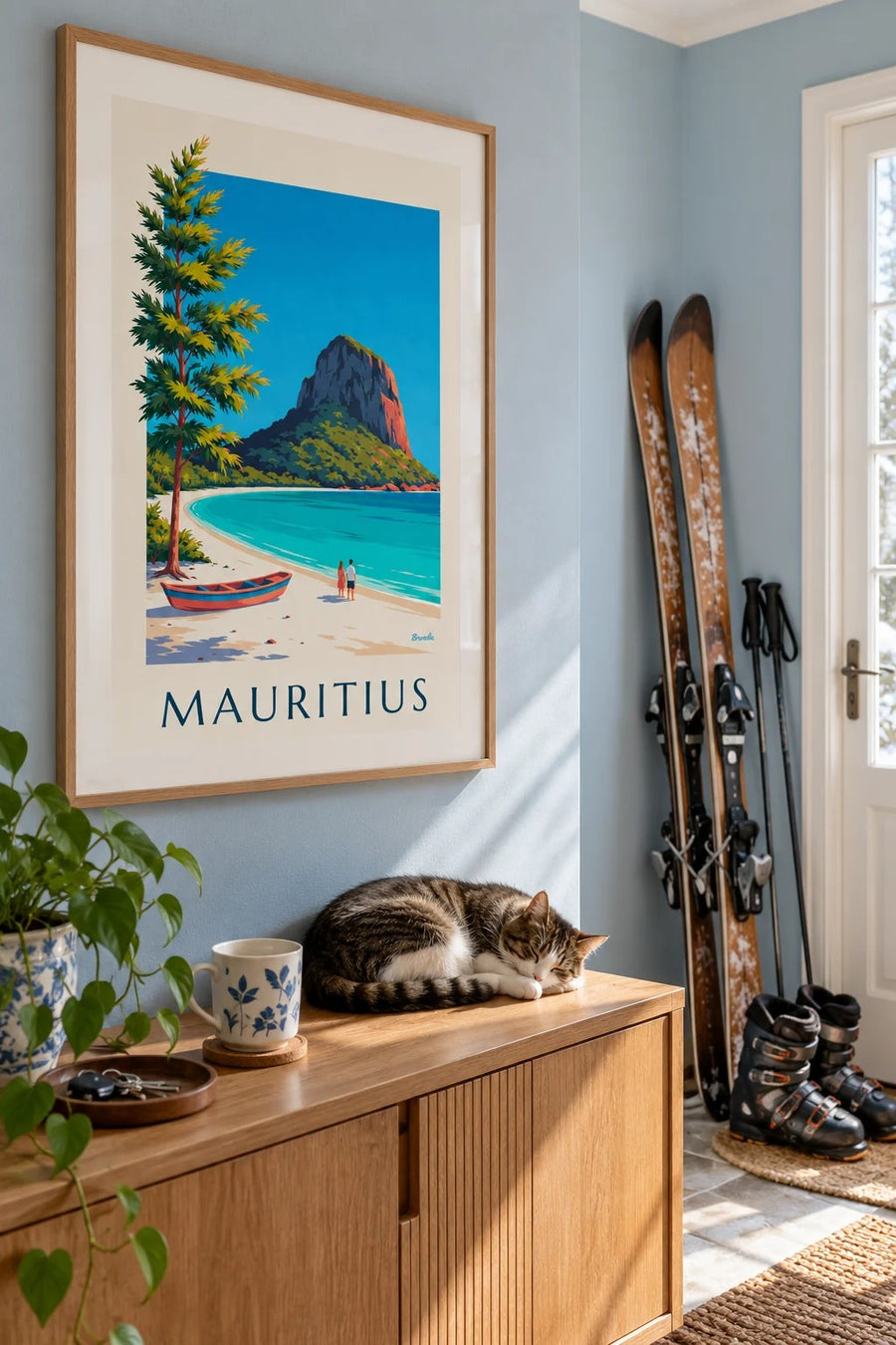 Plakat Le Morne Brabant i laguna na Mauritiusie: w ramie na ścianie