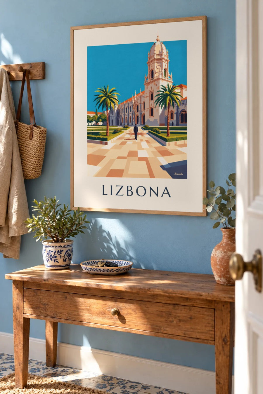 Plakat klasztor Hieronimitów w Belém, Lizbona: w ramce na ścianie