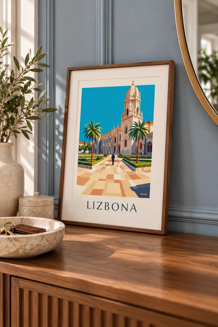 Plakat klasztor Hieronimitów w Belém, Lizbona: mały format A4 w ramce