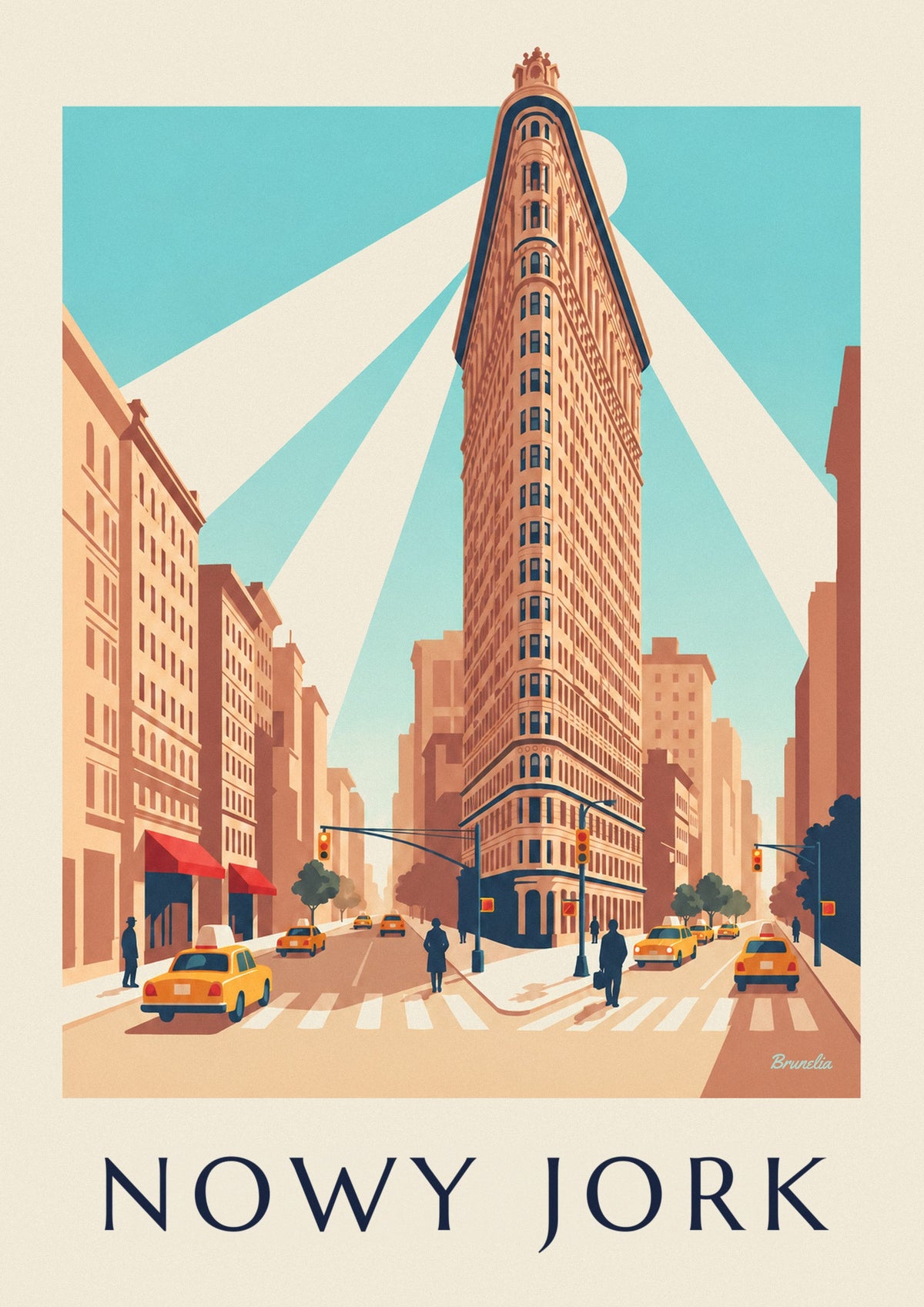 Plakat Flatiron Building między Broadwayem a Piątą Aleją