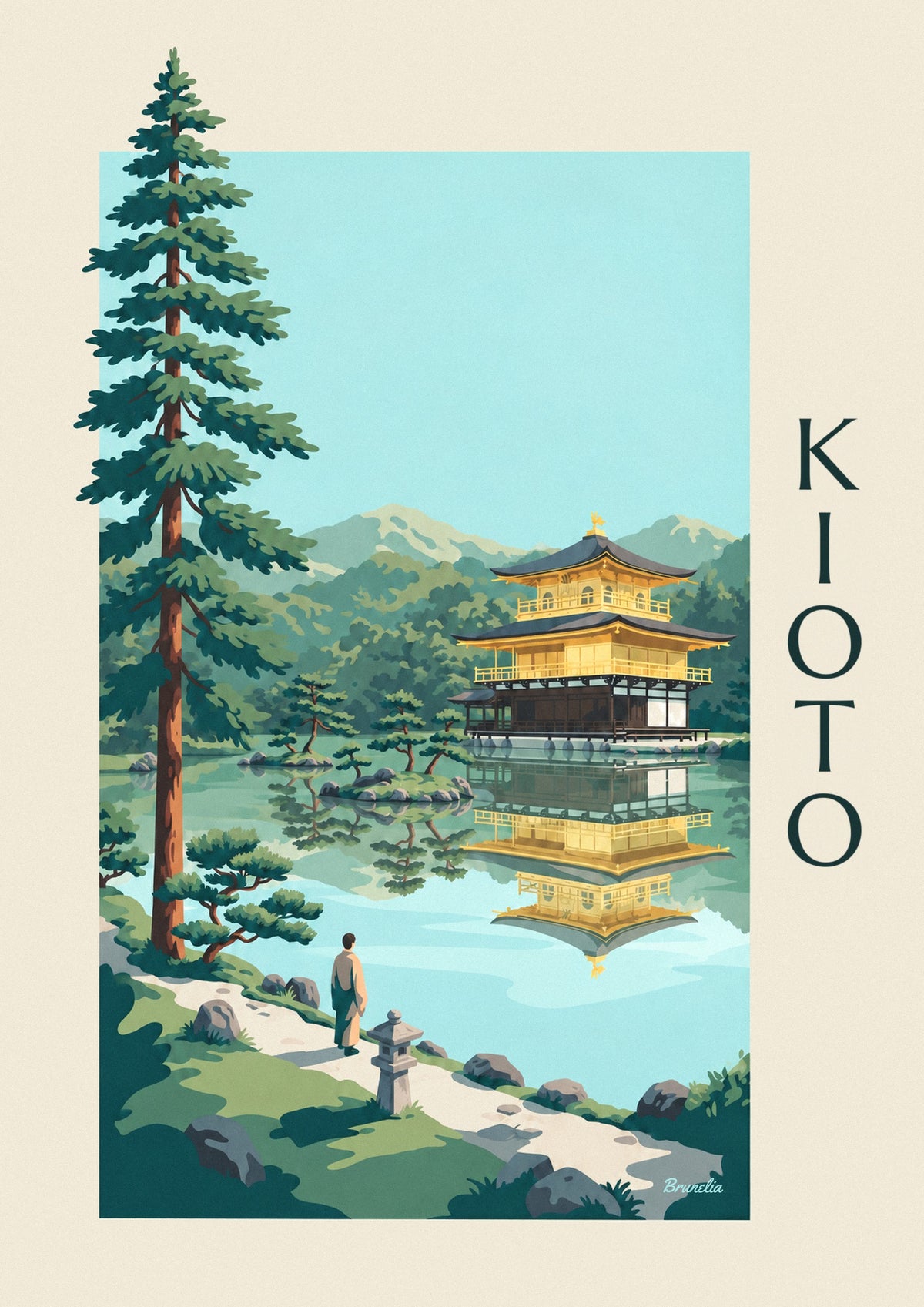 Plakat Złoty Pawilon Kinkaku-ji w Kioto