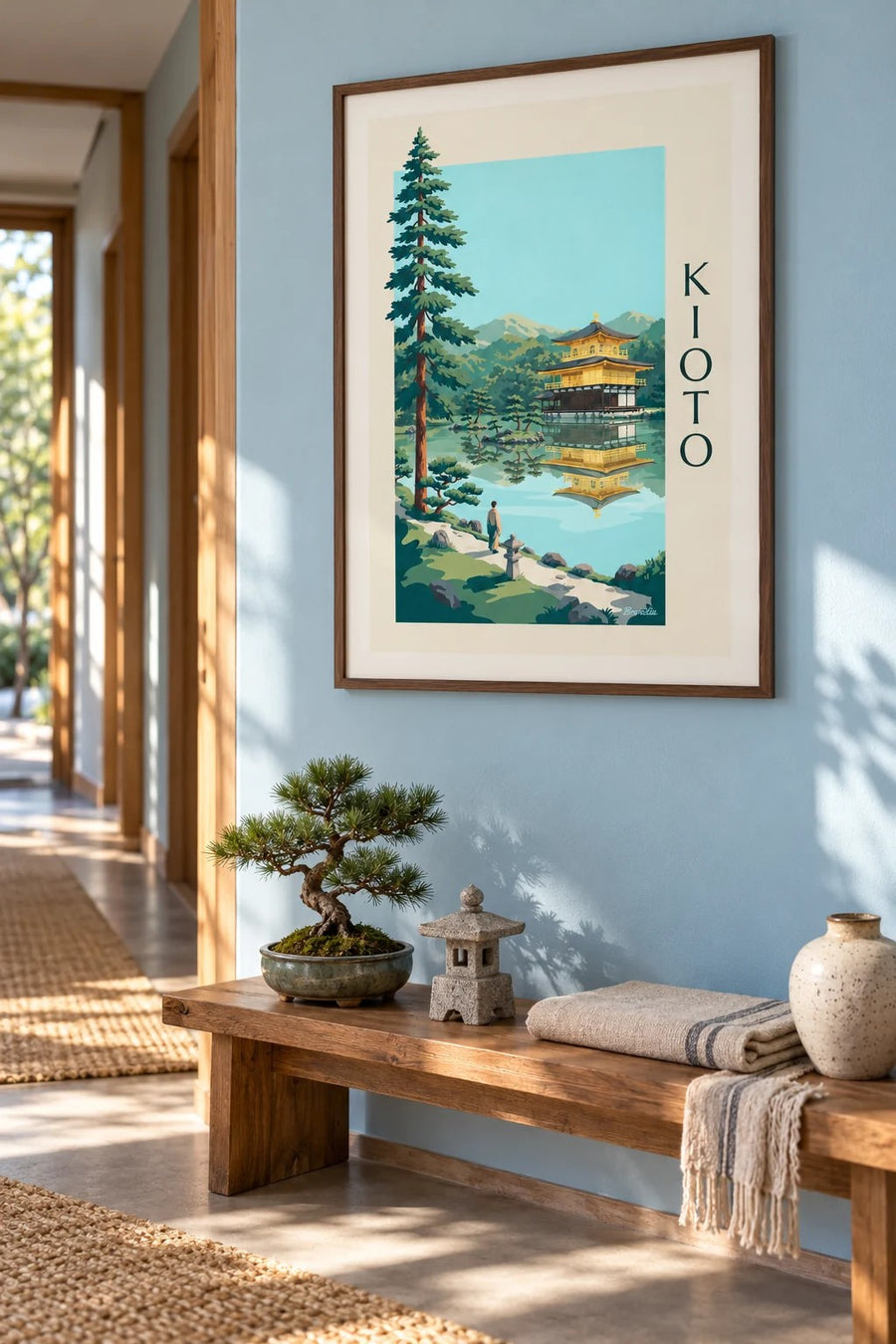 Plakat Złoty Pawilon Kinkaku-ji w Kioto: w ramie na ścianie