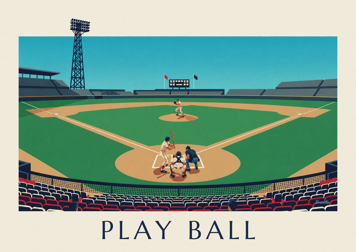 Baseball game from the stands poster