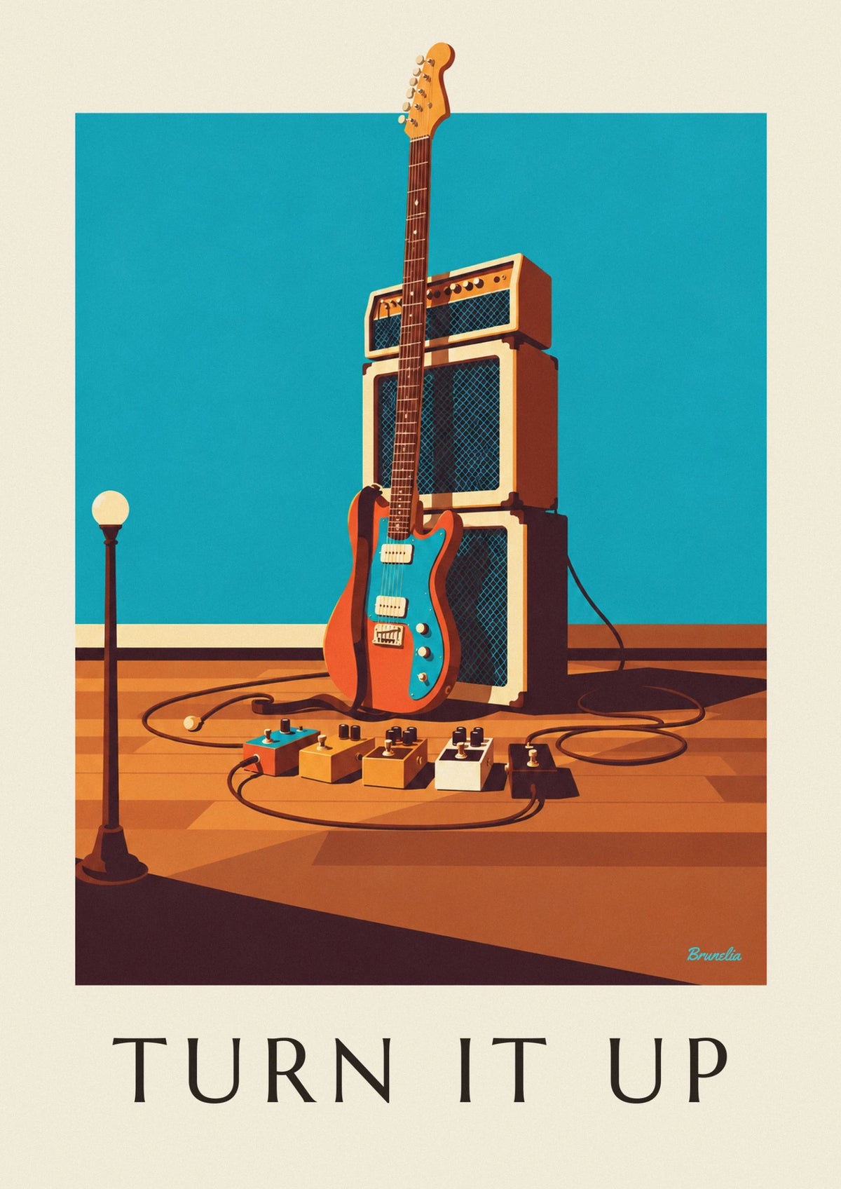 Guitar amplifiers and effects pedals poster