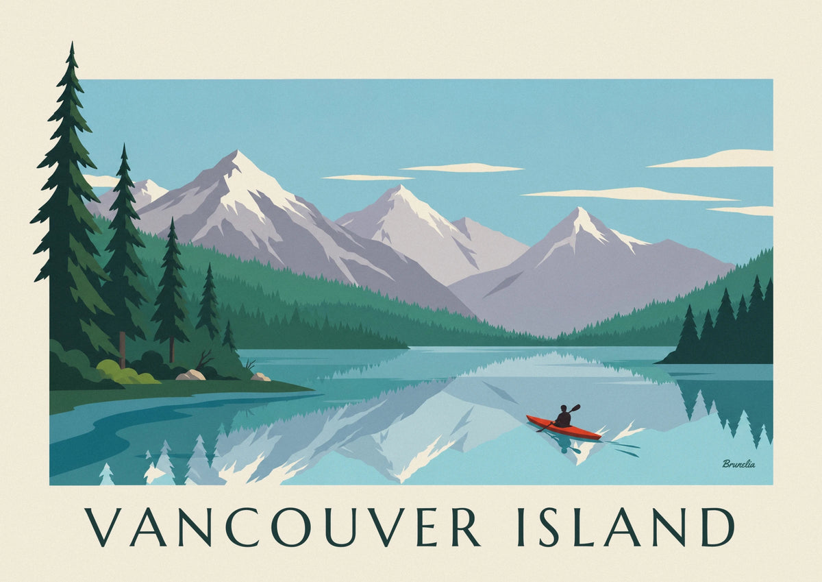Kayak on a Vancouver Island lake poster