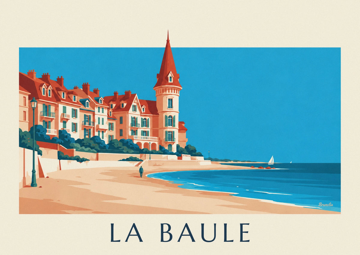 La Baule seafront seaside villas poster