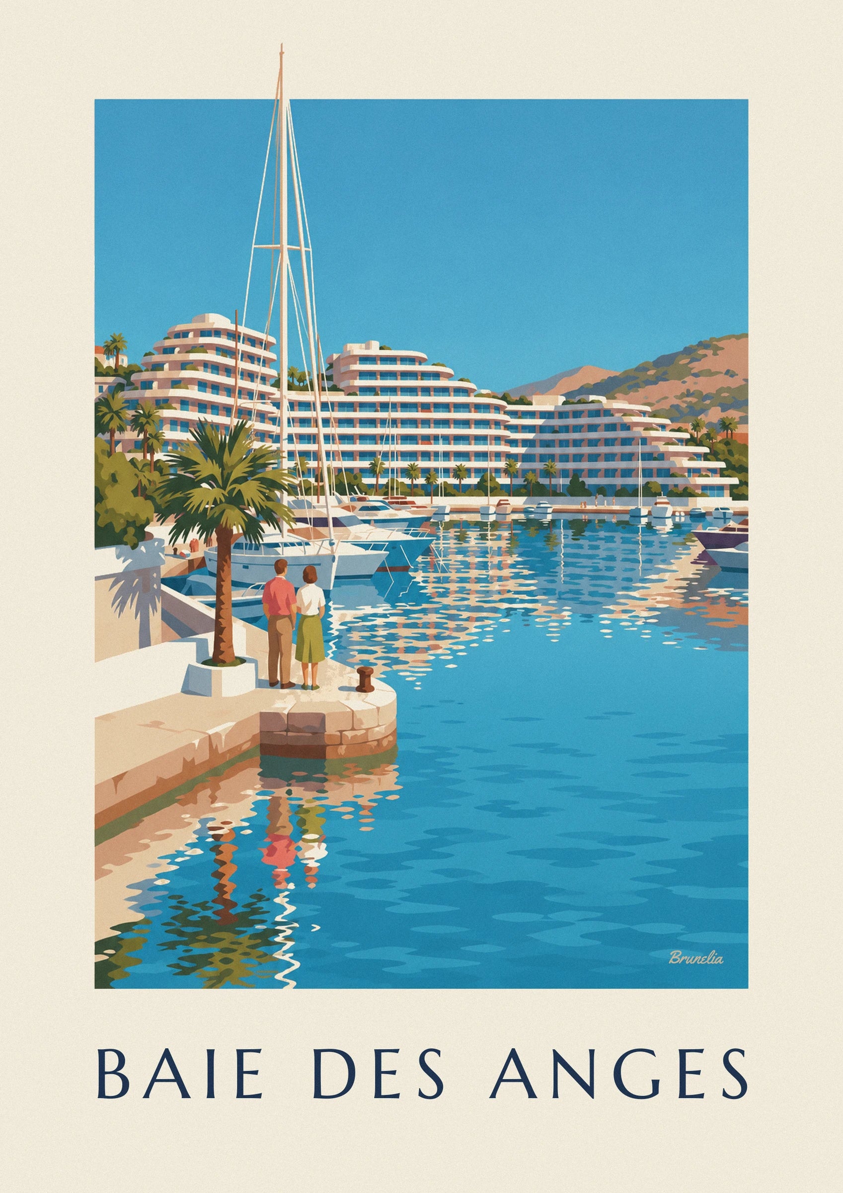 Plakat marina Baie des Anges w Villeneuve-Loubet: zbliżenie szczegółu