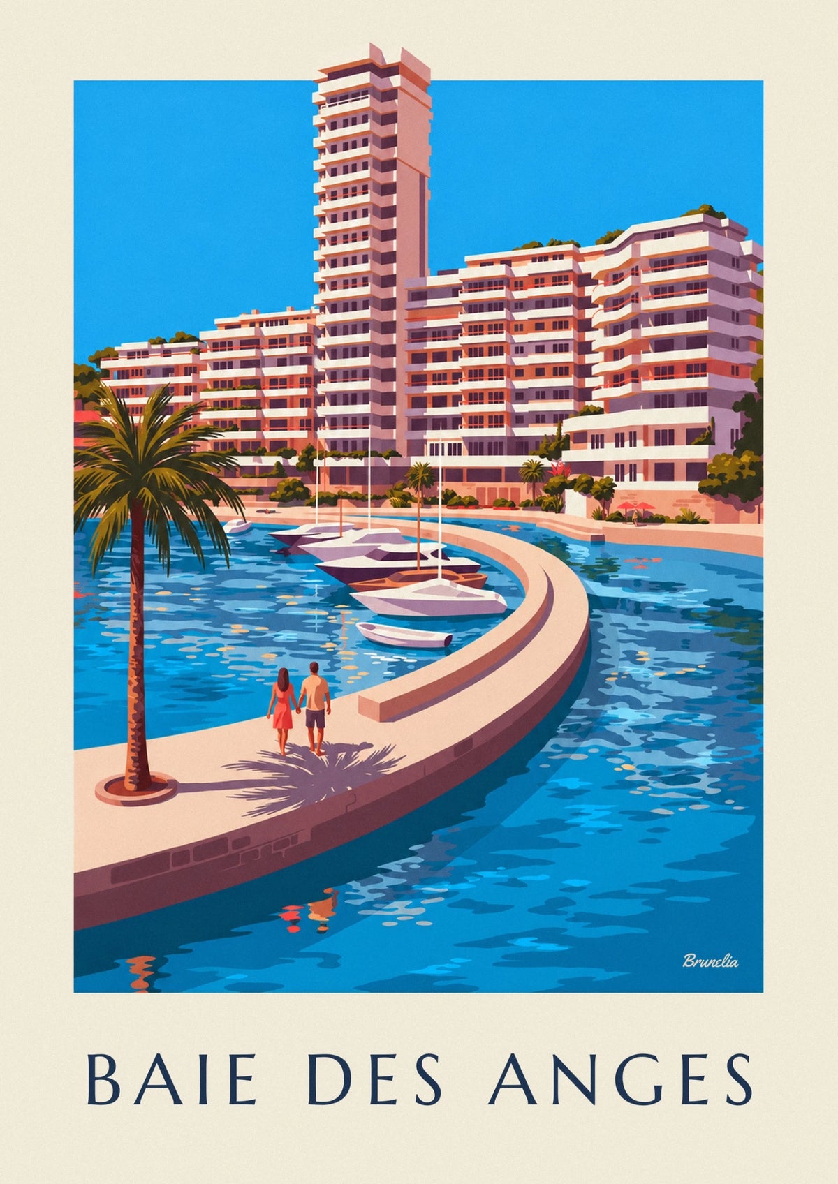 Villeneuve-Loubet Baie des Anges marina poster