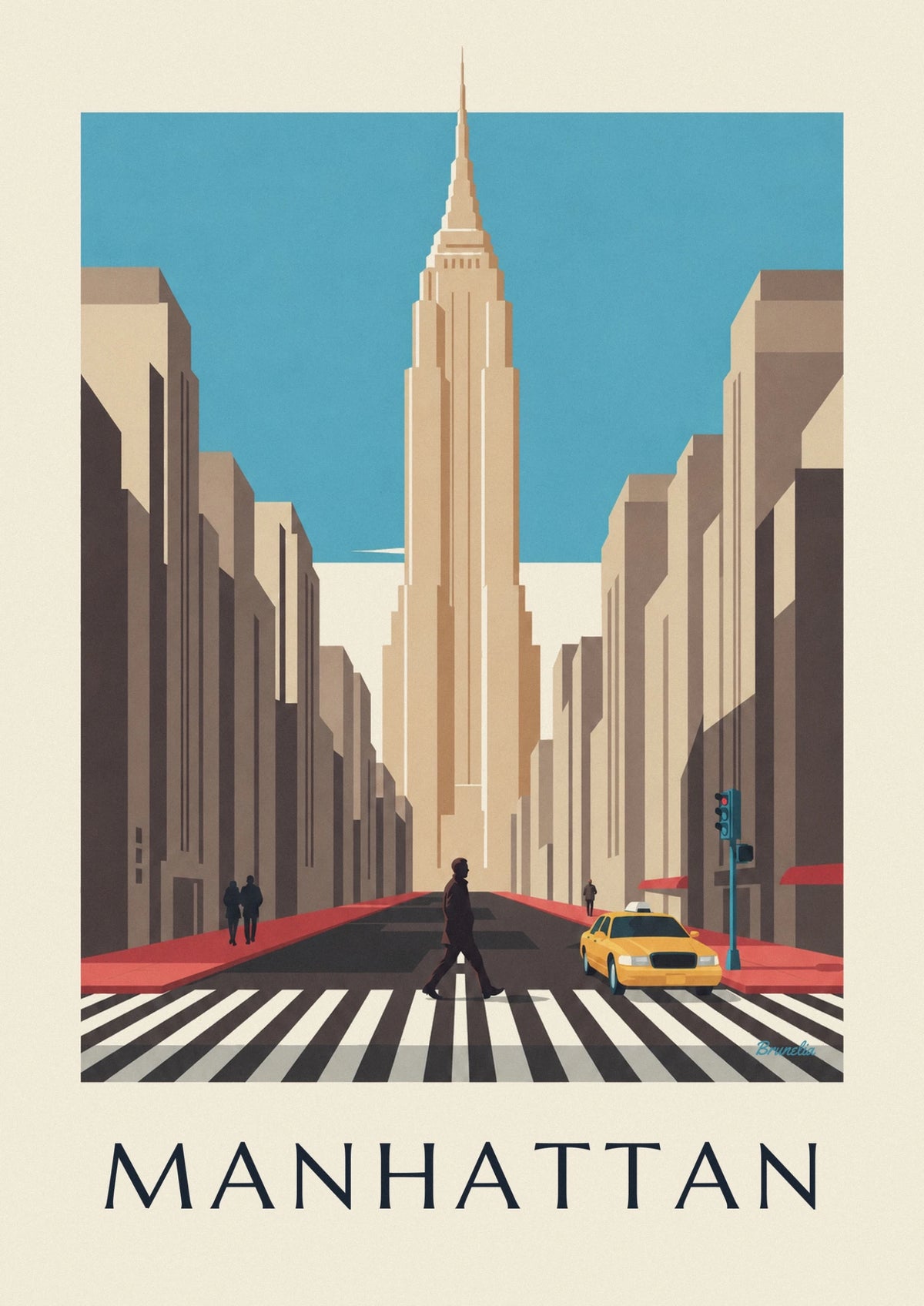Manhattan crosswalk and intersection poster