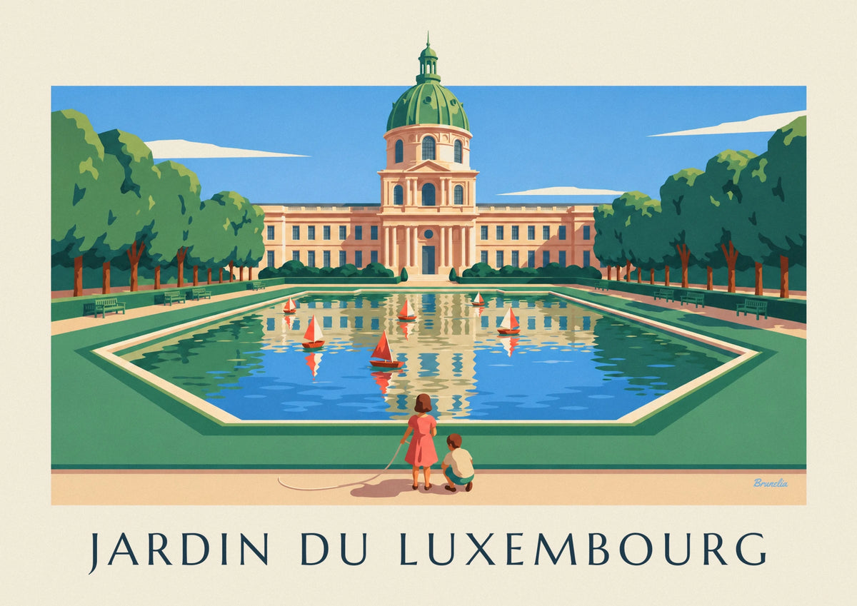 Luxembourg Garden sailboats on the pond poster