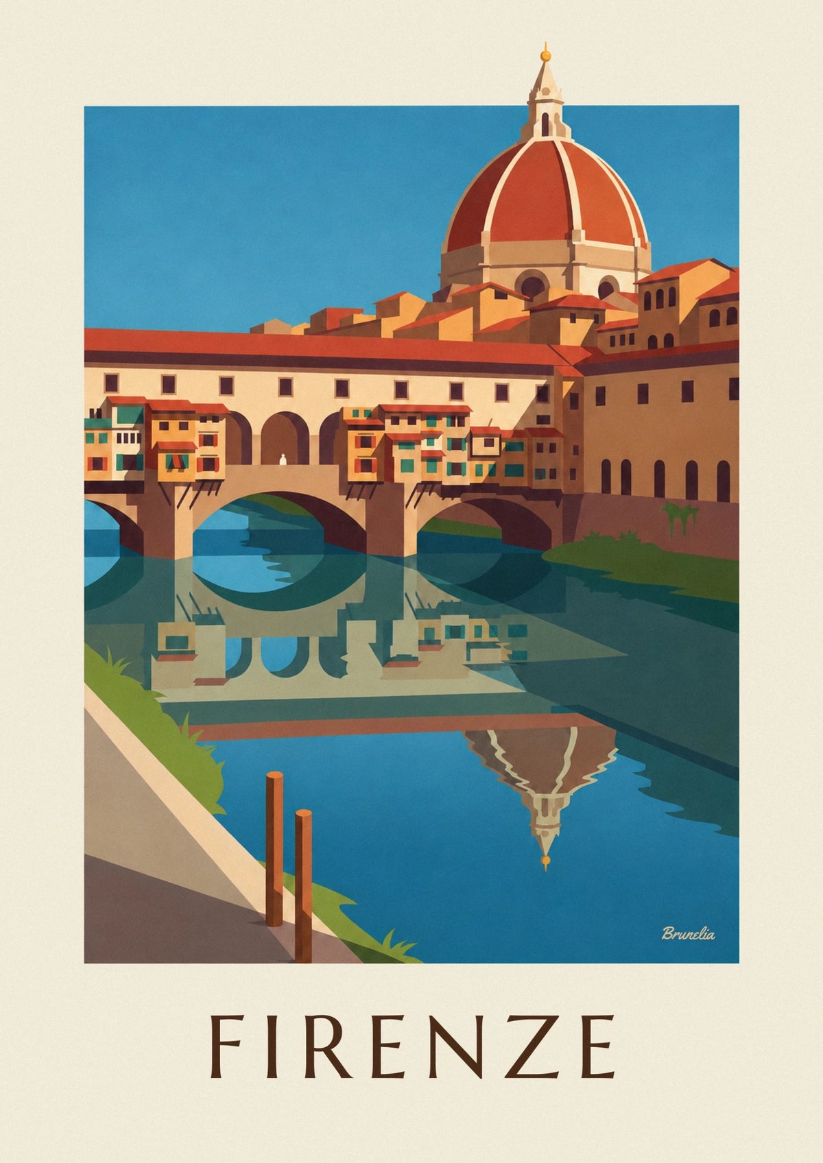 Ponte Vecchio and the Arno in Florence poster