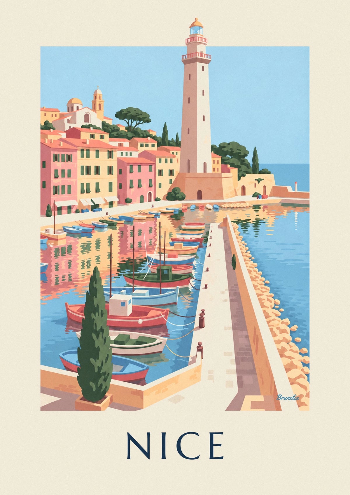 Nice Port Lympia and its boats poster