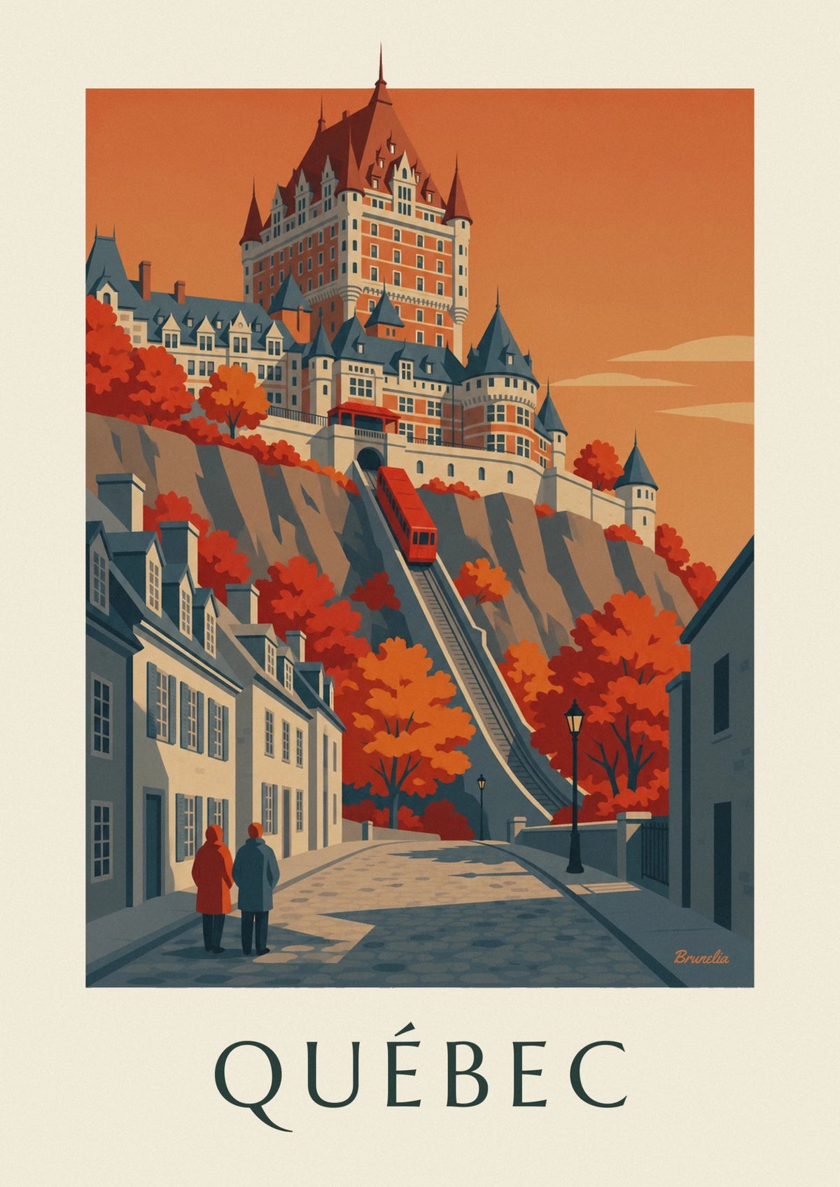Affiche Château Frontenac en automne à Québec