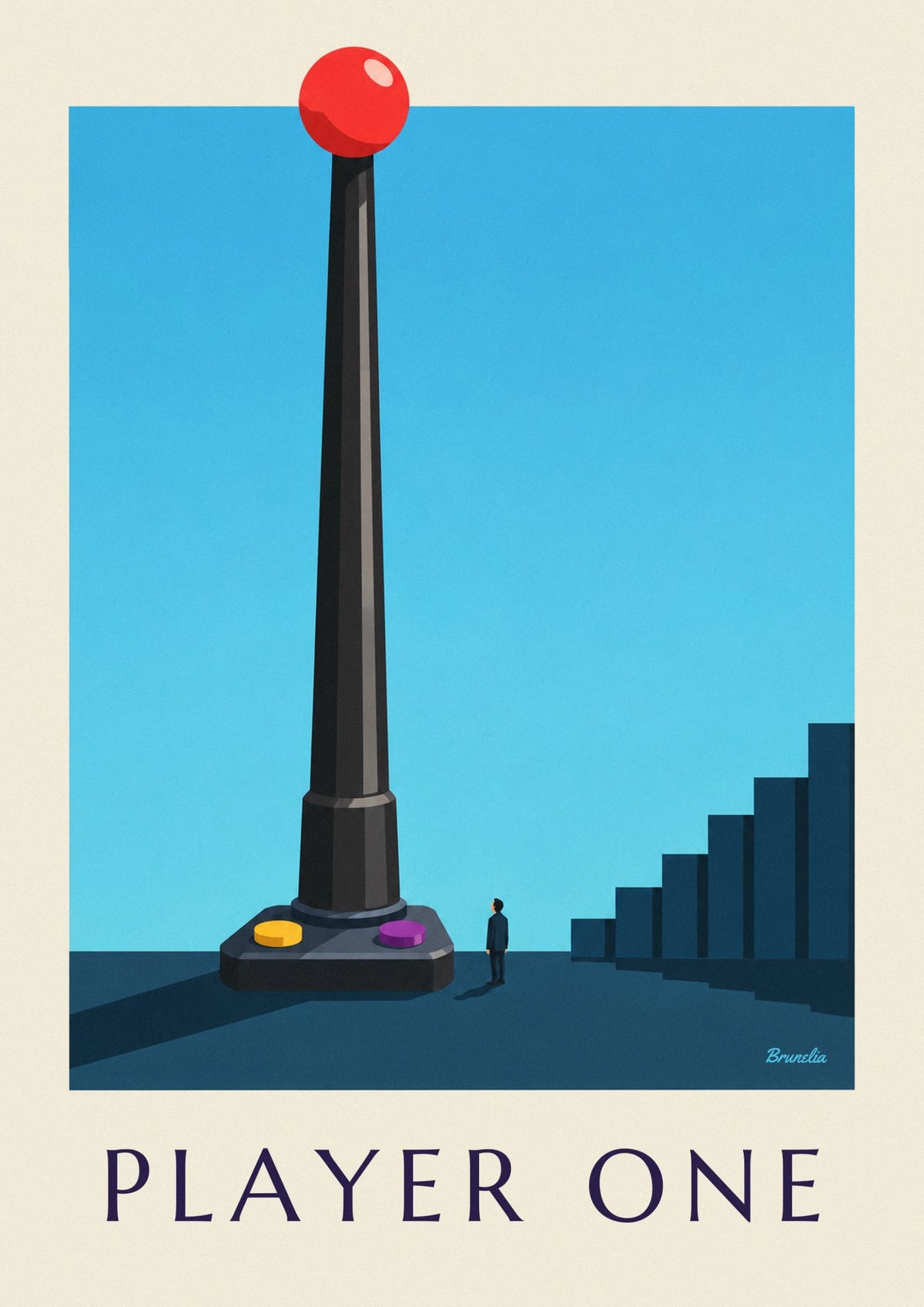 Affiche joystick de jeu vidéo en pixel art