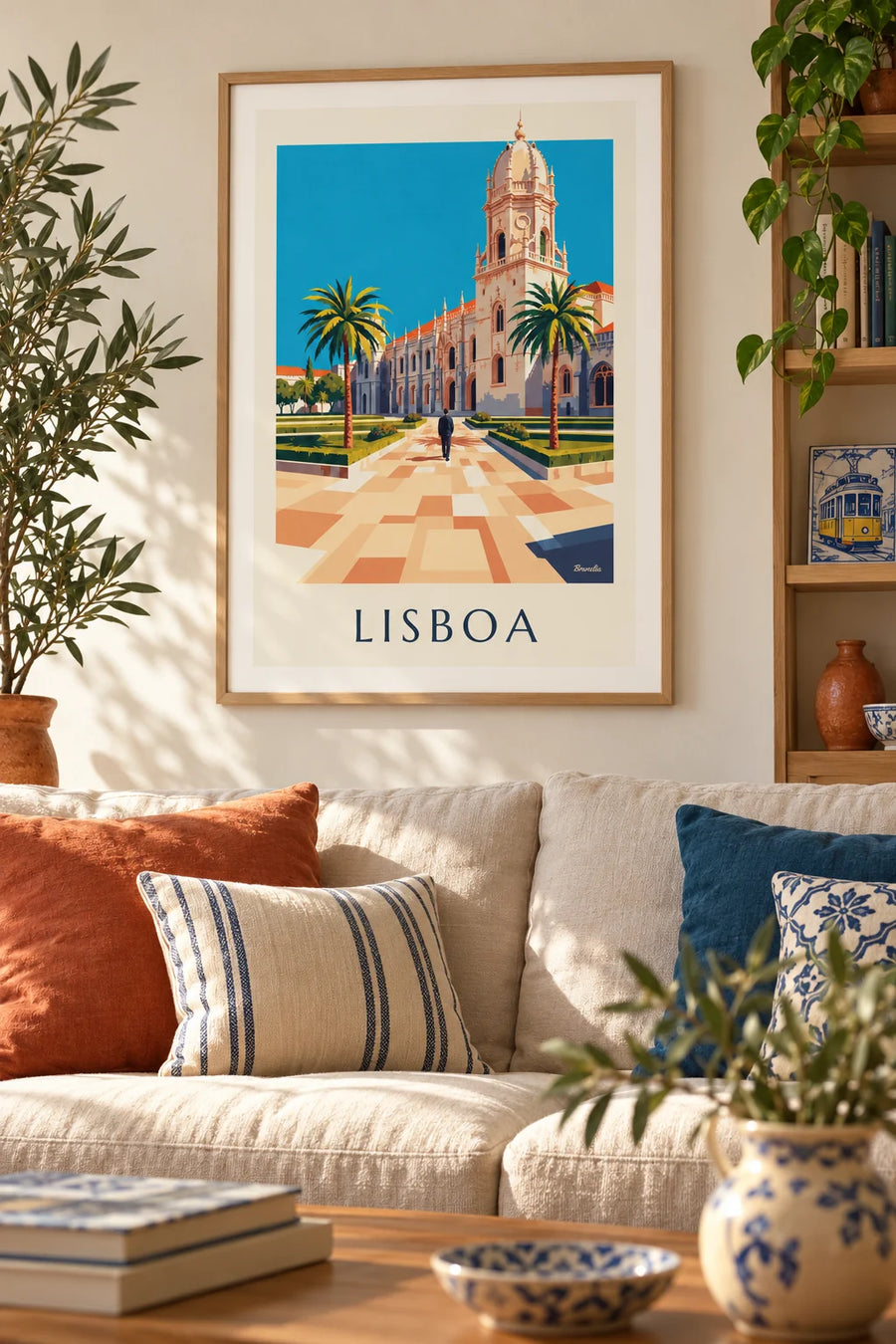 Plakat z klasztorem Hieronimitów w Belém w Lizbonie: w ramce na ścianie