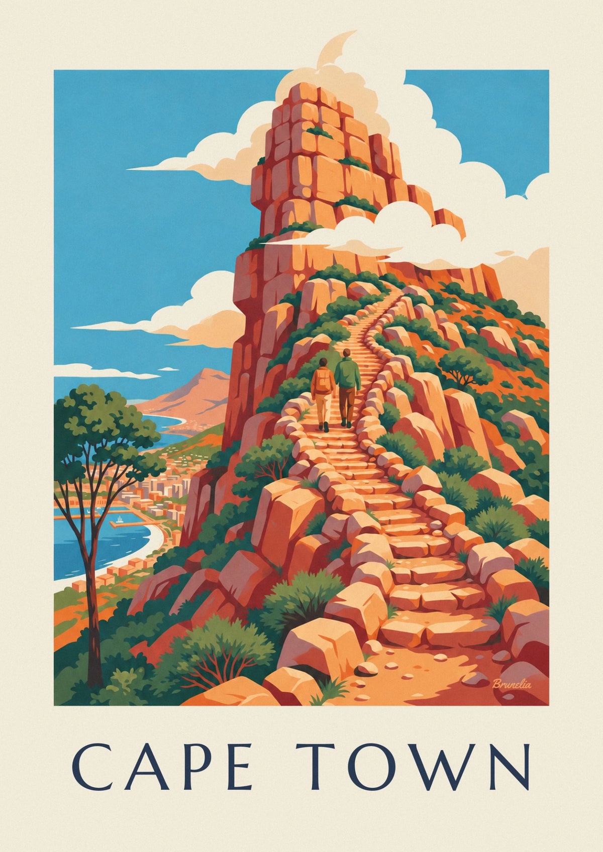 Cape Town Table Mountain hike poster