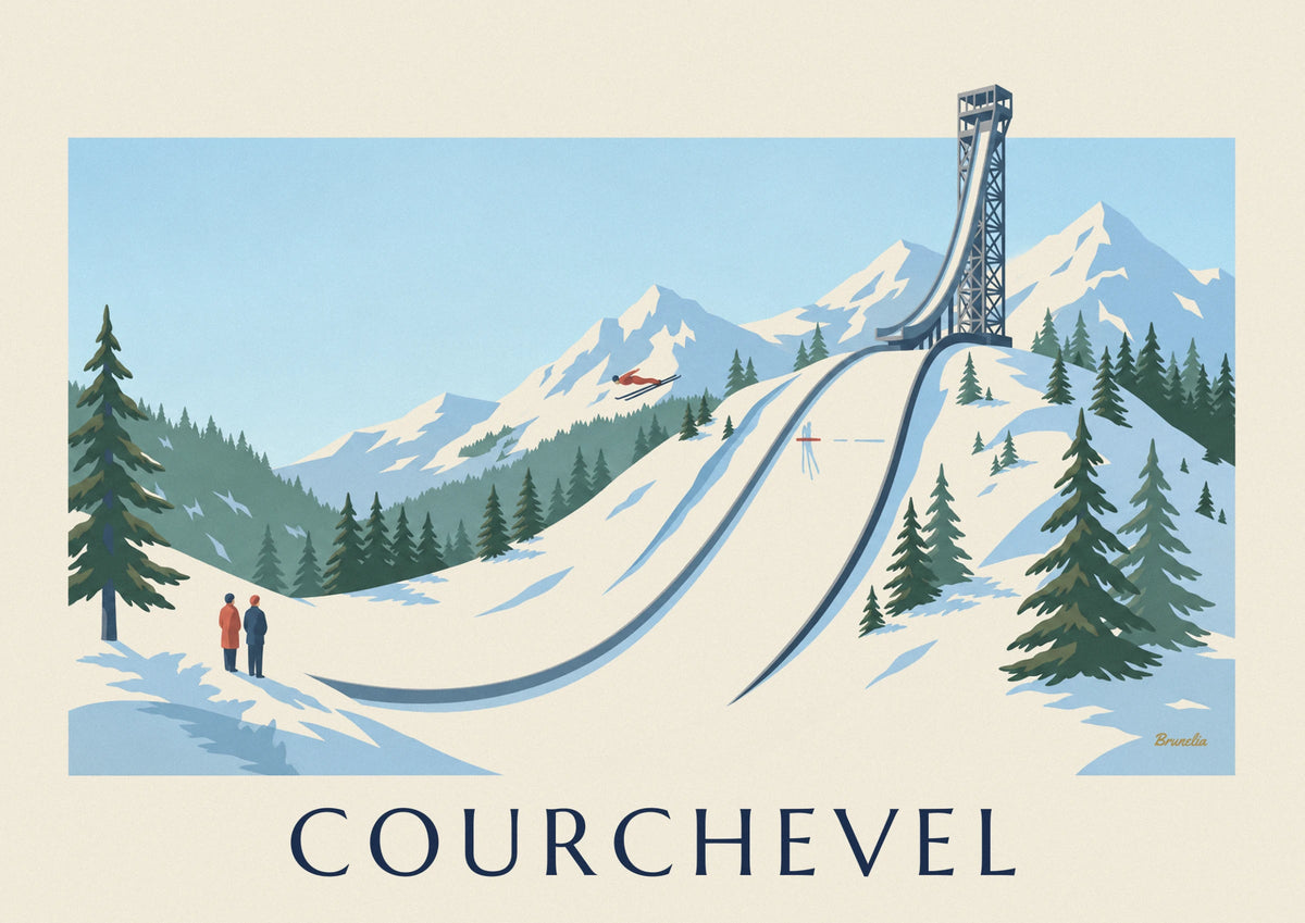 Courchevel ski jumping hills at Le Praz poster