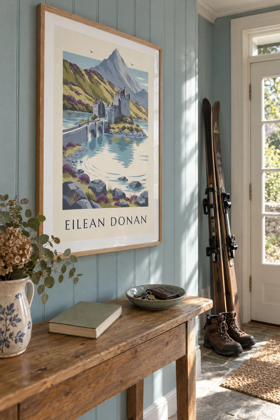 Affiche château d'Eilean Donan dans les Highlands d'Écosse : encadrée au mur